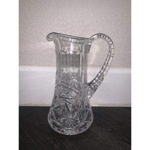 NEW! American Brilliant Cut Glass Heavy water Pitcher App. 10.5" Tall